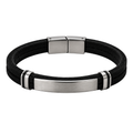 Premium Suede & Stainless Steel Bracelet – Black