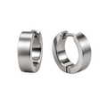 Brushed Stainless Steel Huggie Earrings – Silver