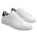 Premium Leather Low-Top Trainers – White & Black