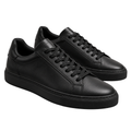 Premium Leather Low-Top Trainers – Black